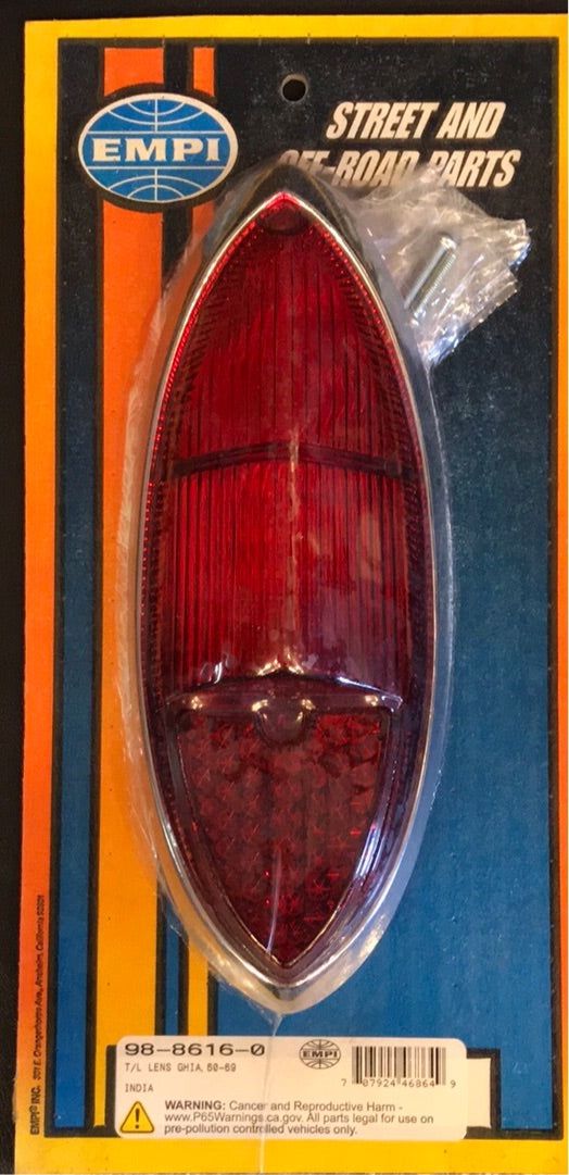 Tail Light Lens w/Chrome Ring | 98-8616-0
