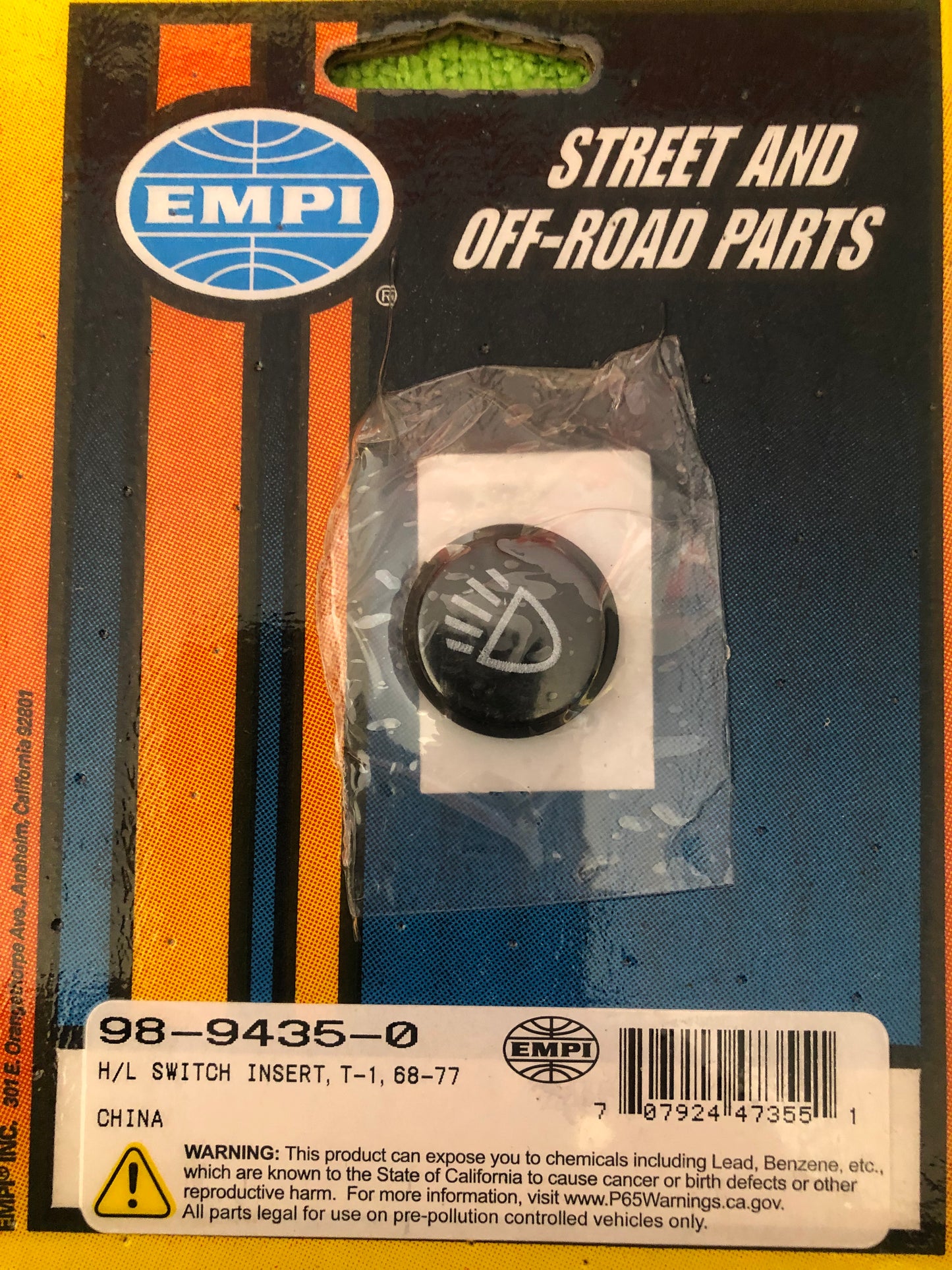Headlight Switch Insert | 98-9435-0